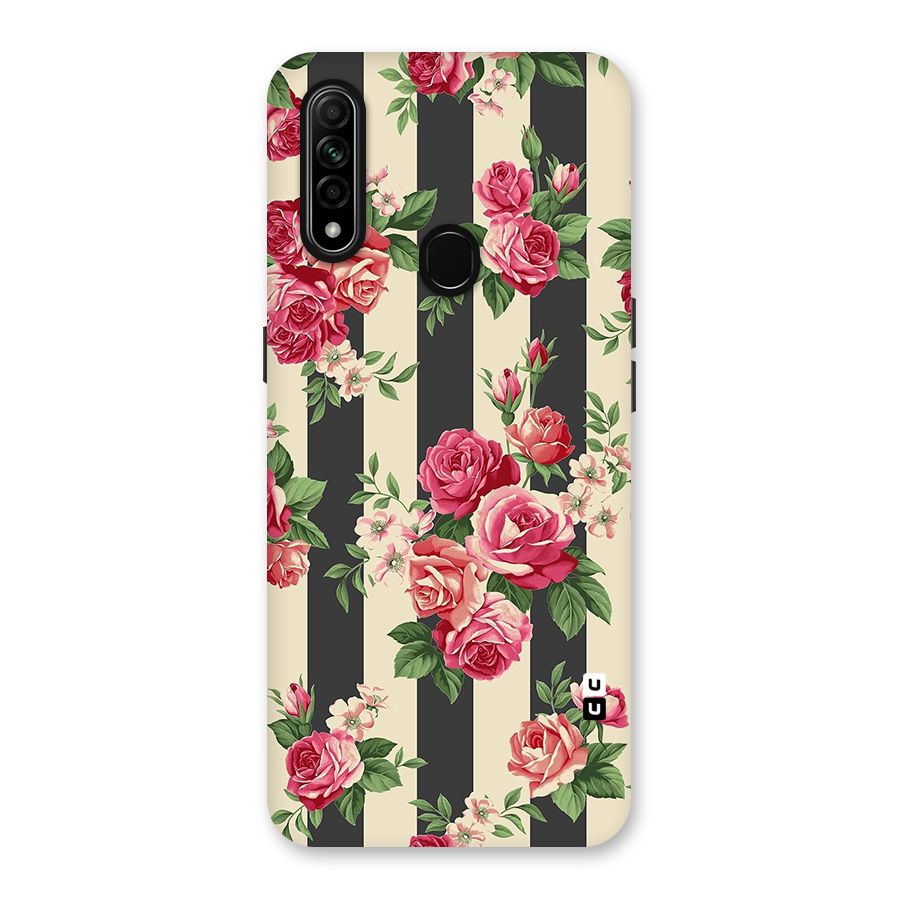 Stripes And Floral Back Case for Oppo A31