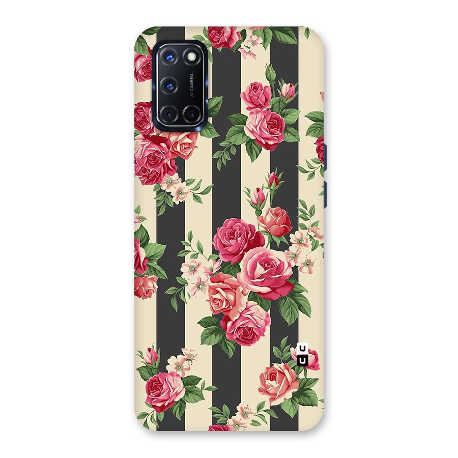 Stripes And Floral Back Case for Oppo A52