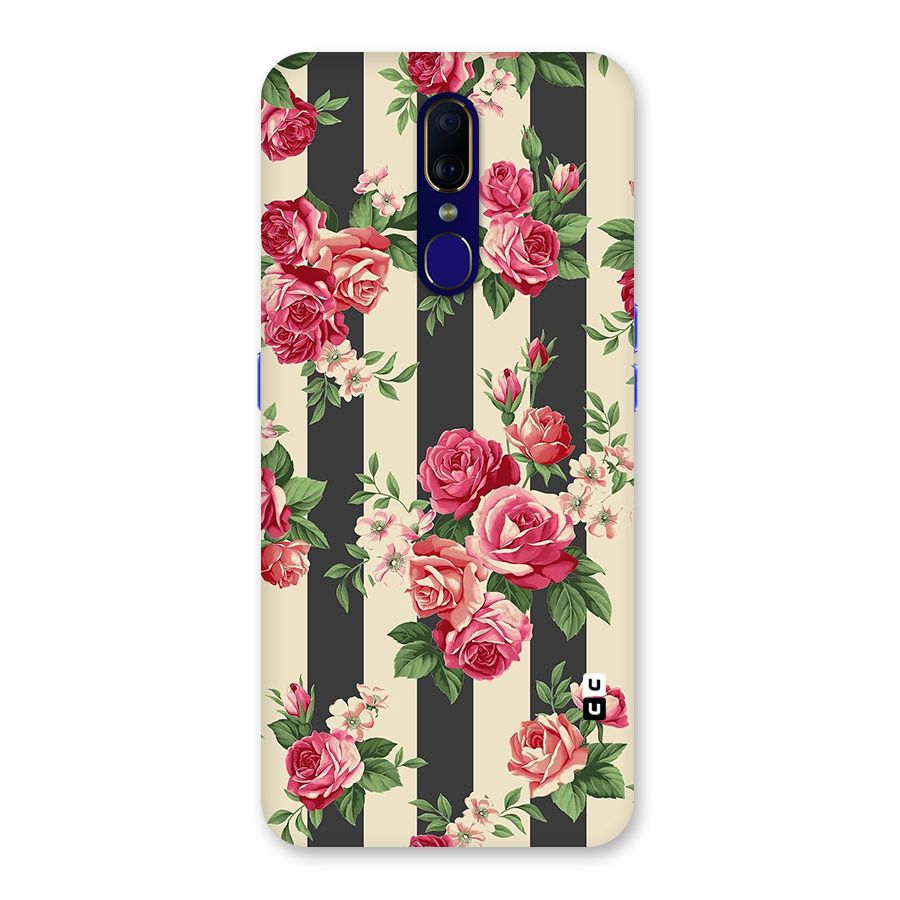 Stripes And Floral Back Case for Oppo A9