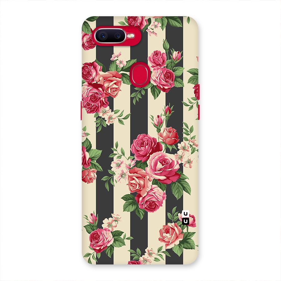 Stripes And Floral Back Case for Oppo F9 Pro