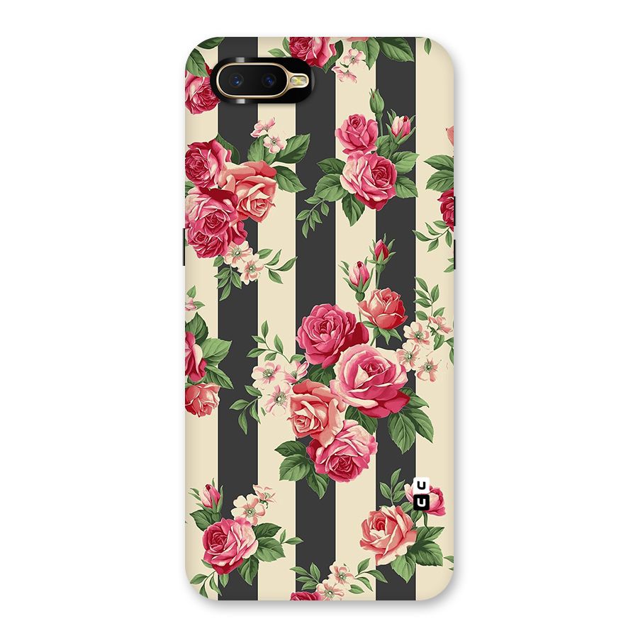 Stripes And Floral Back Case for Oppo K1