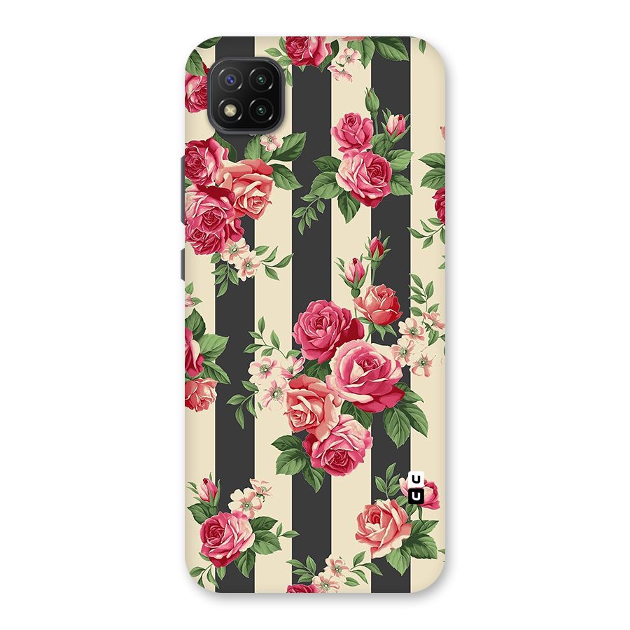 Stripes And Floral Back Case for Poco C3