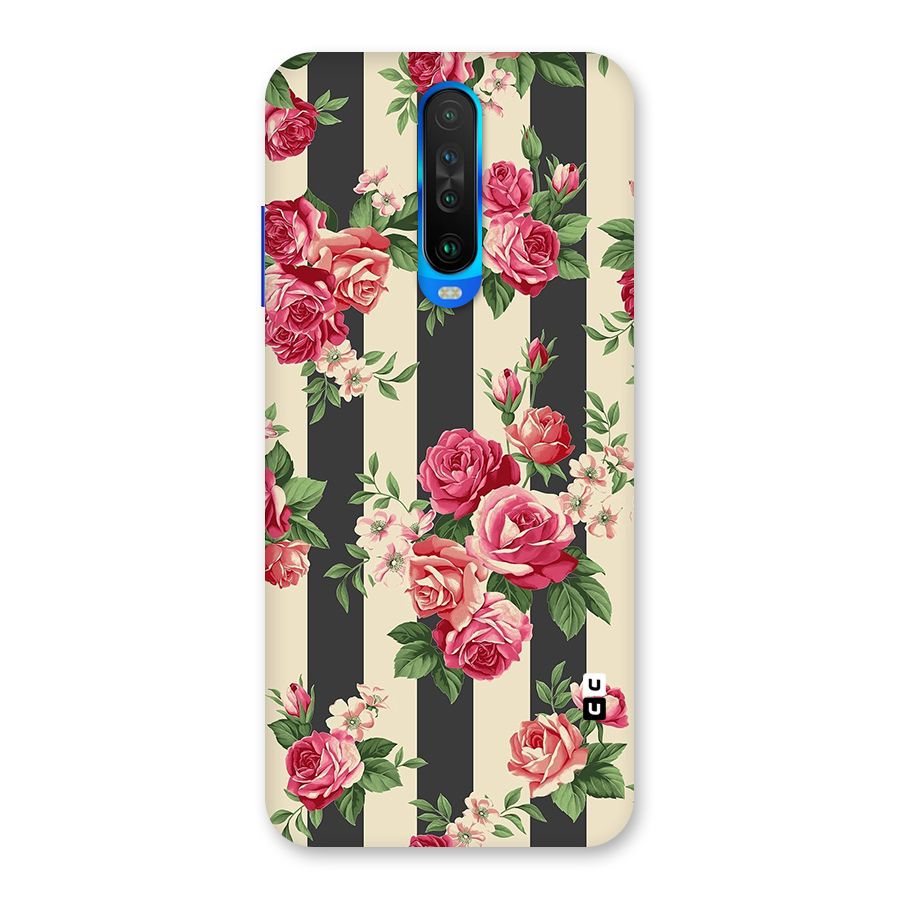 Stripes And Floral Back Case for Poco X2