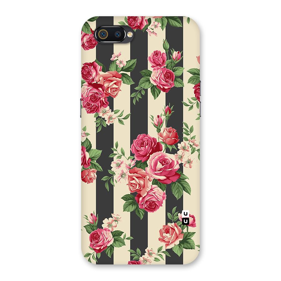 Stripes And Floral Back Case for Realme C2