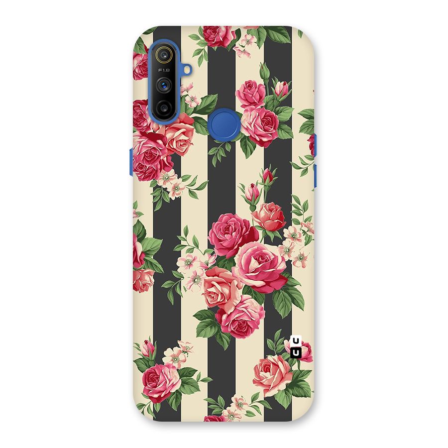 Stripes And Floral Back Case for Realme Narzo 10A
