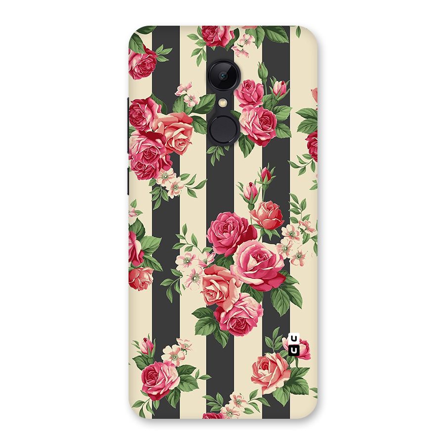 Stripes And Floral Back Case for Redmi 5