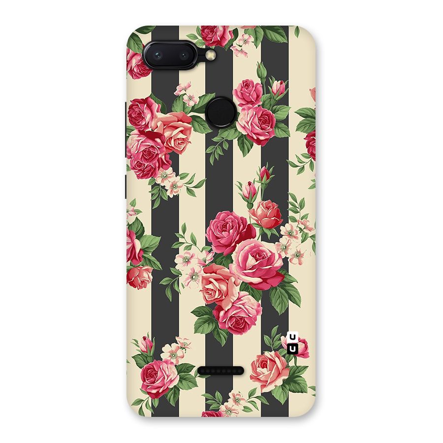 Stripes And Floral Back Case for Redmi 6