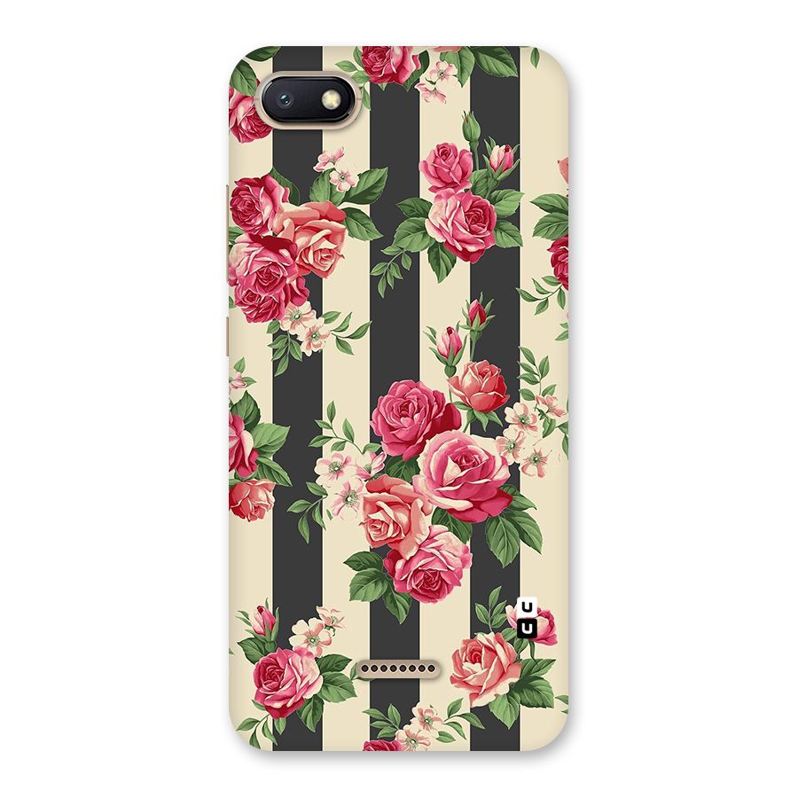 Stripes And Floral Back Case for Redmi 6A