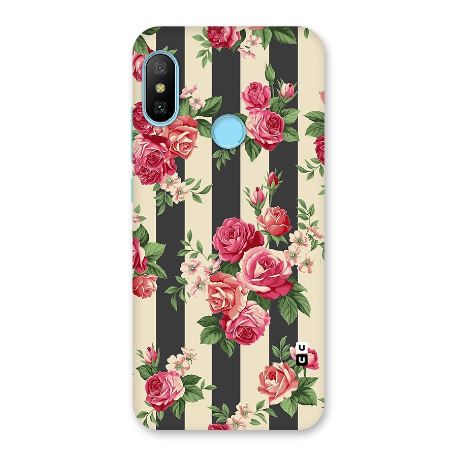 Stripes And Floral Back Case for Redmi 6 Pro