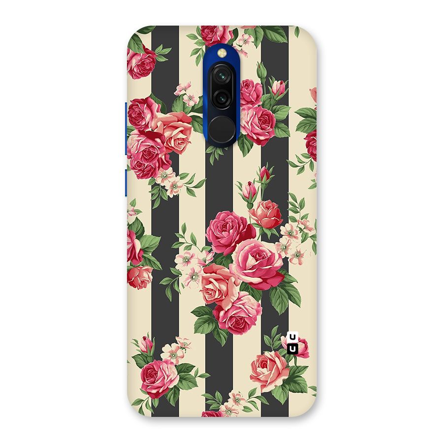Stripes And Floral Back Case for Redmi 8