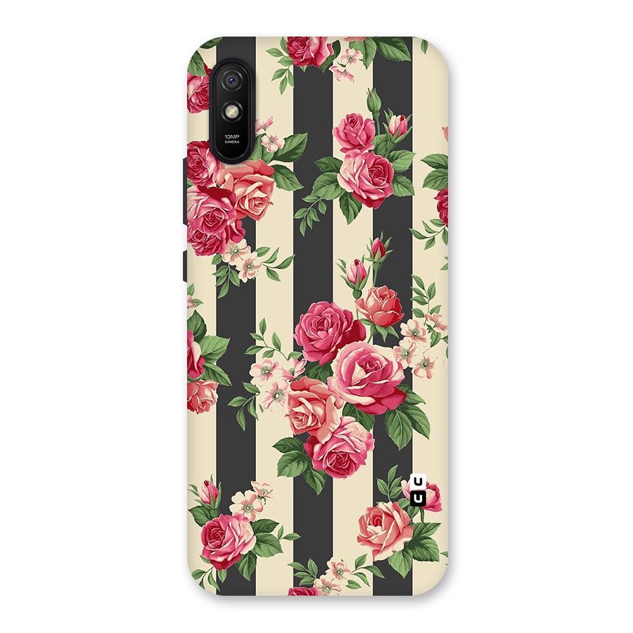 Stripes And Floral Back Case for Redmi 9A