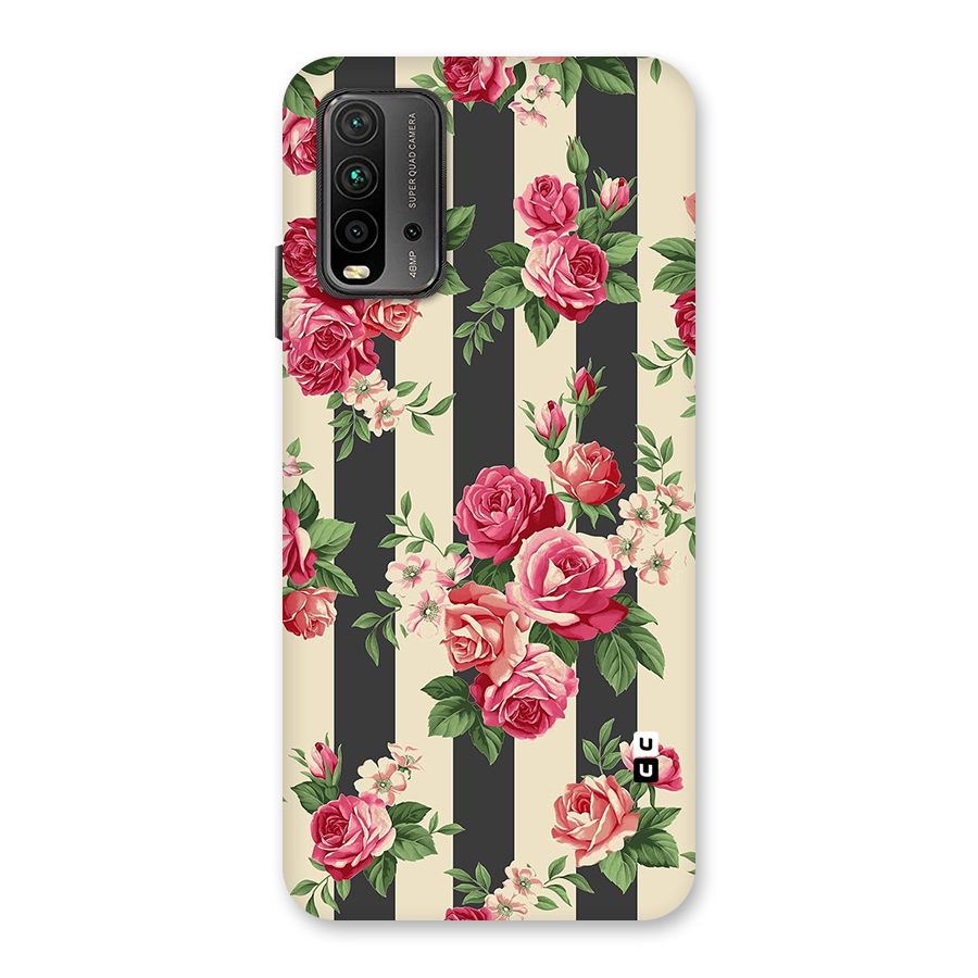 Stripes And Floral Back Case for Redmi 9 Power