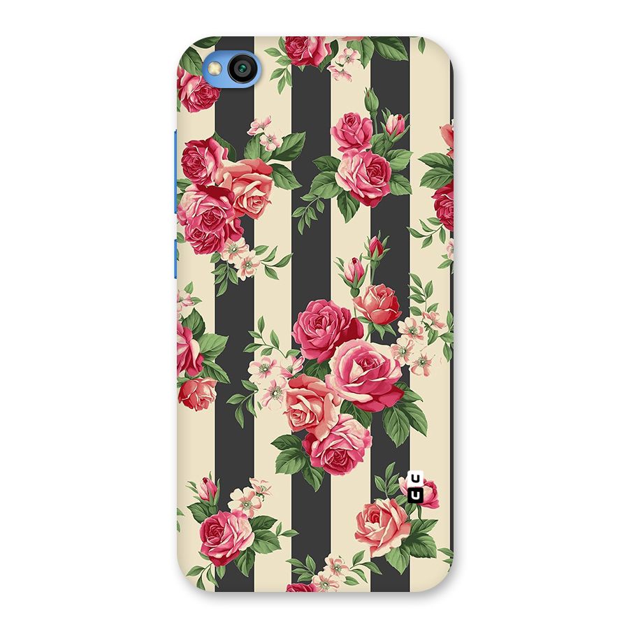 Stripes And Floral Back Case for Redmi Go