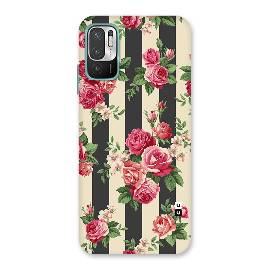 Stripes And Floral Back Case for Redmi Note 10T 5G