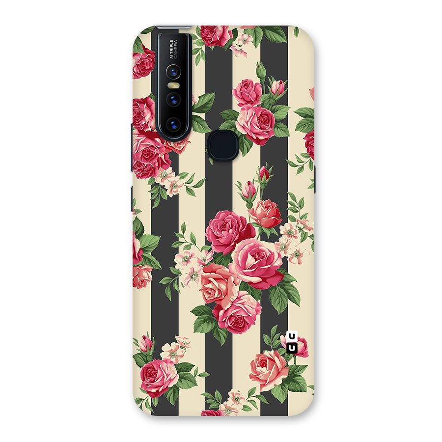 Stripes And Floral Back Case for Vivo V15