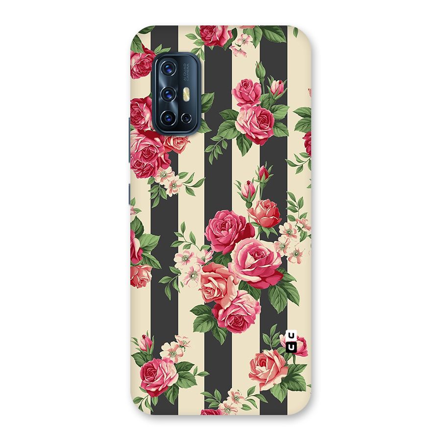 Stripes And Floral Back Case for Vivo V17