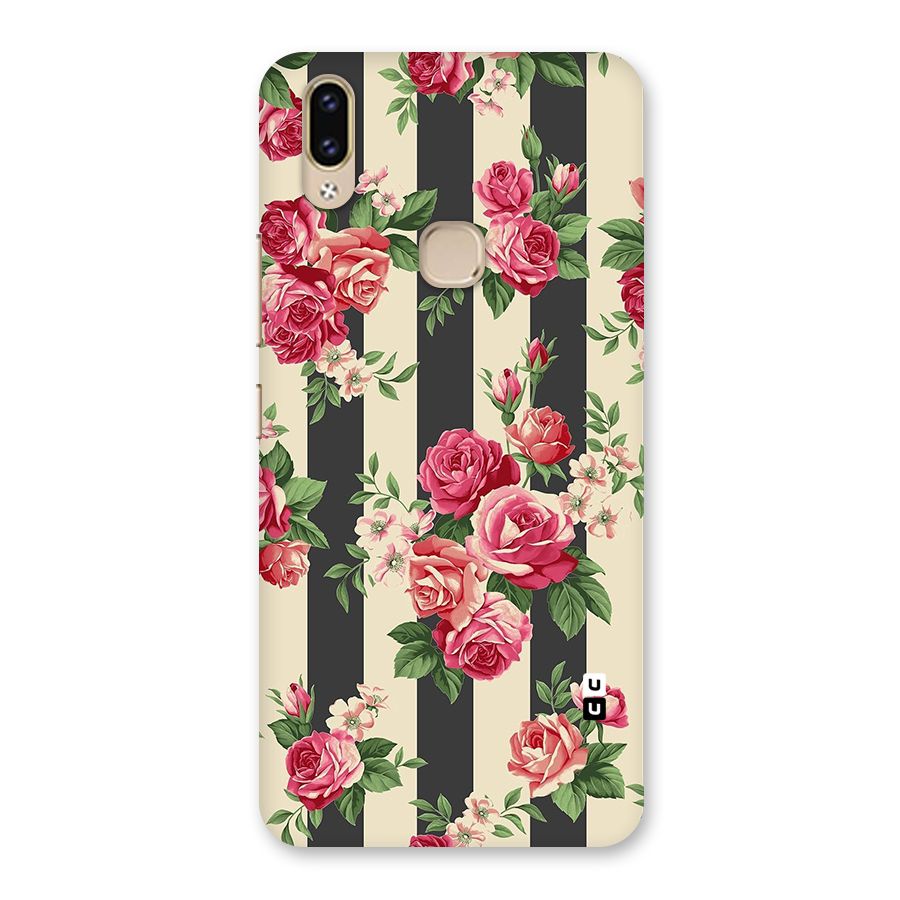 Stripes And Floral Back Case for Vivo V9 Youth