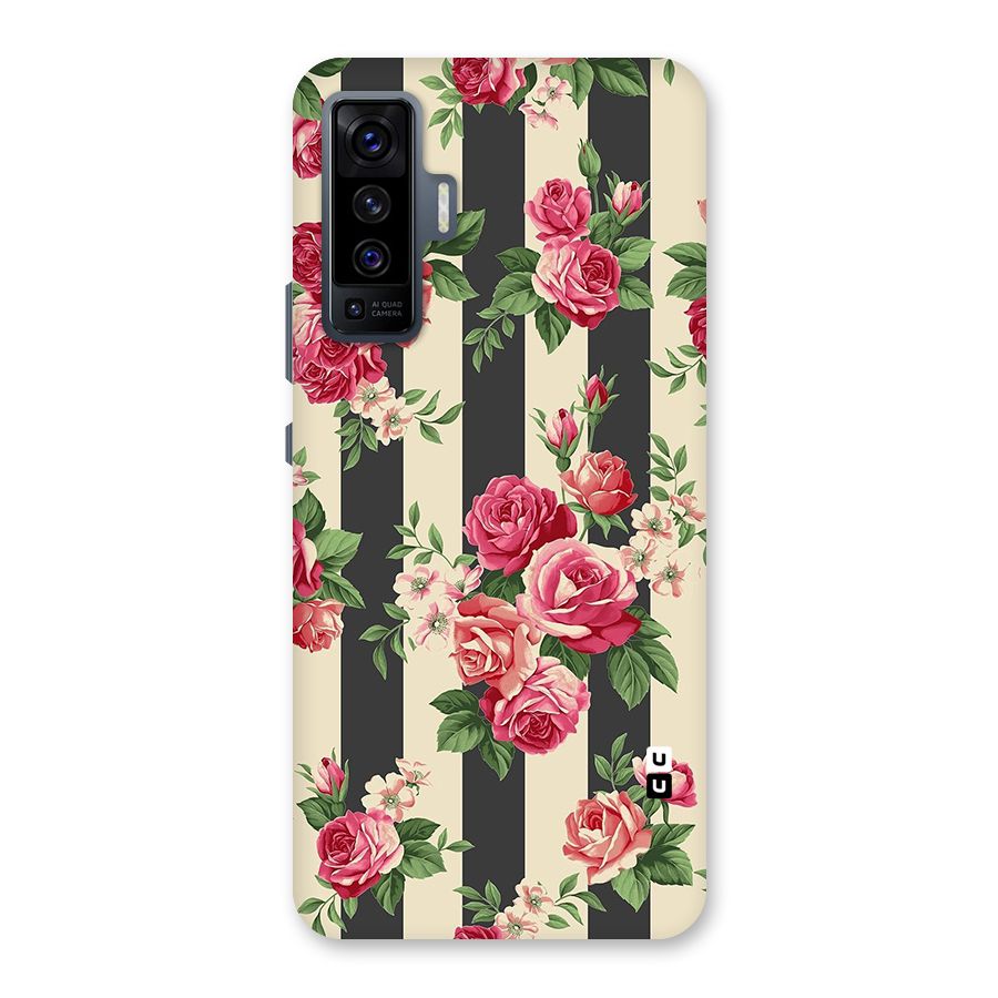 Stripes And Floral Back Case for Vivo X50