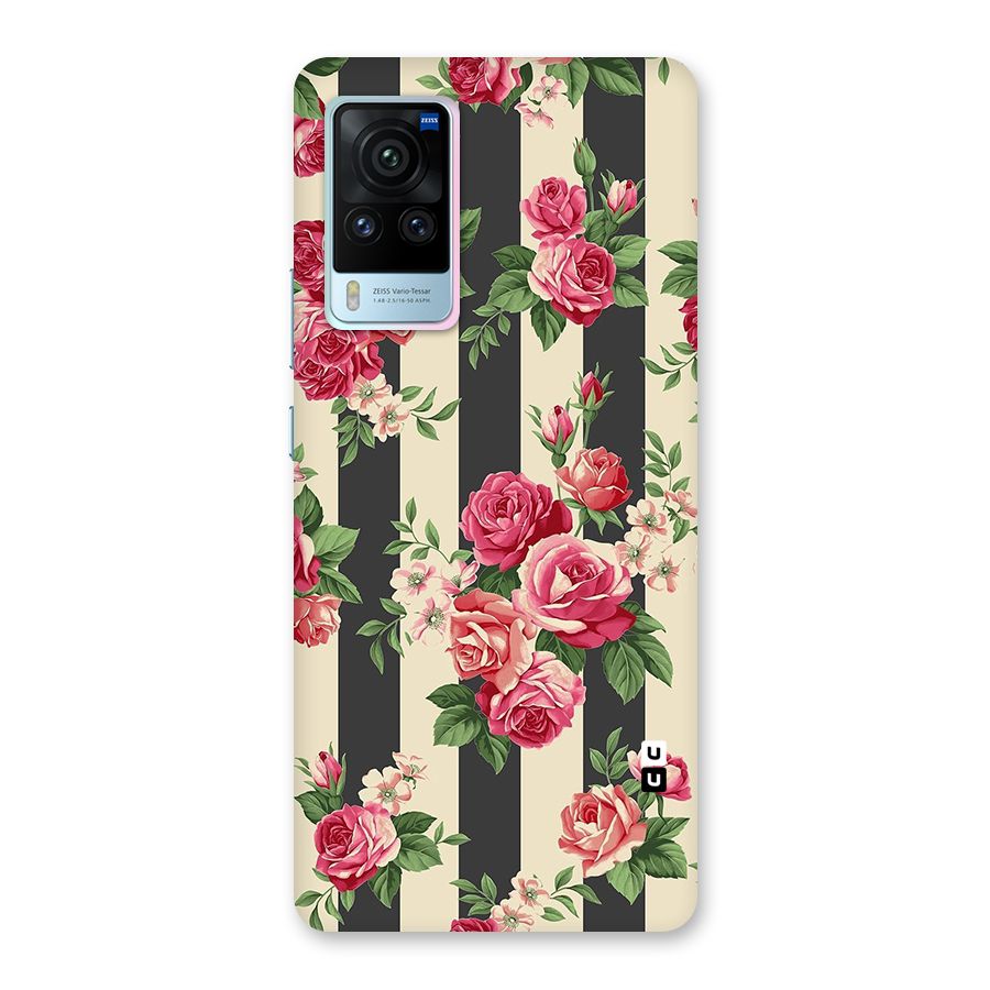 Stripes And Floral Back Case for Vivo X60 Pro