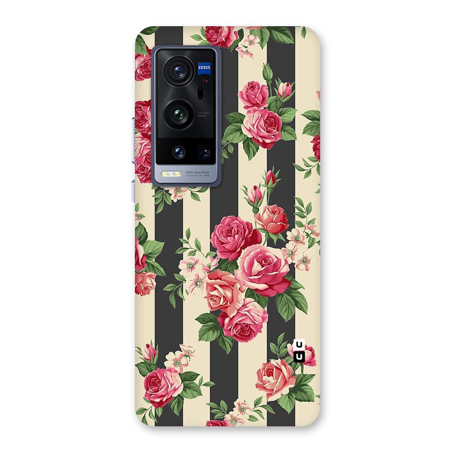 Stripes And Floral Back Case for Vivo X60 Pro Plus