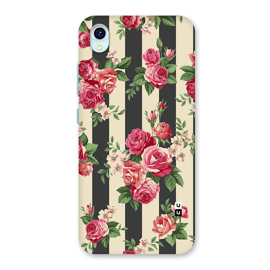 Stripes And Floral Back Case for Vivo Y1s