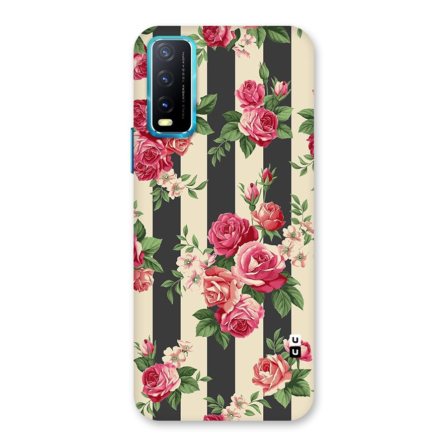 Stripes And Floral Back Case for Vivo Y20G