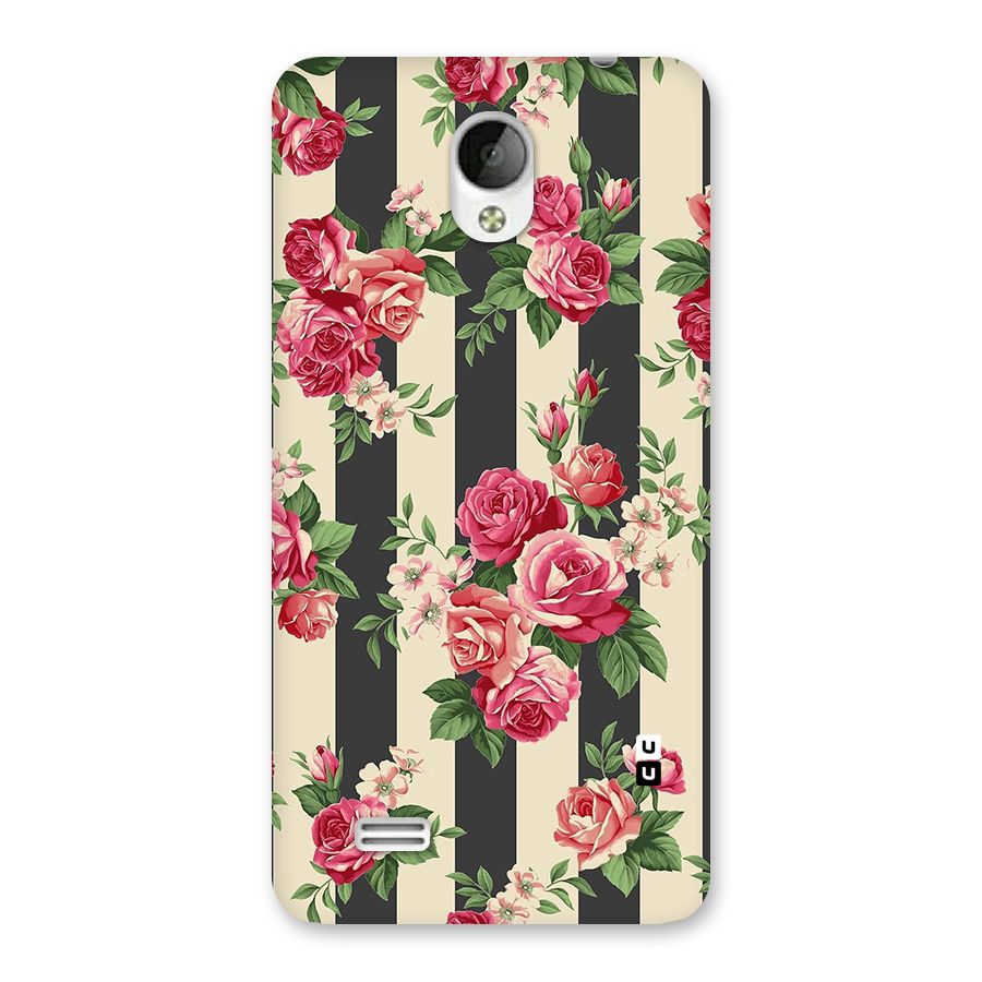 Stripes And Floral Back Case for Vivo Y21