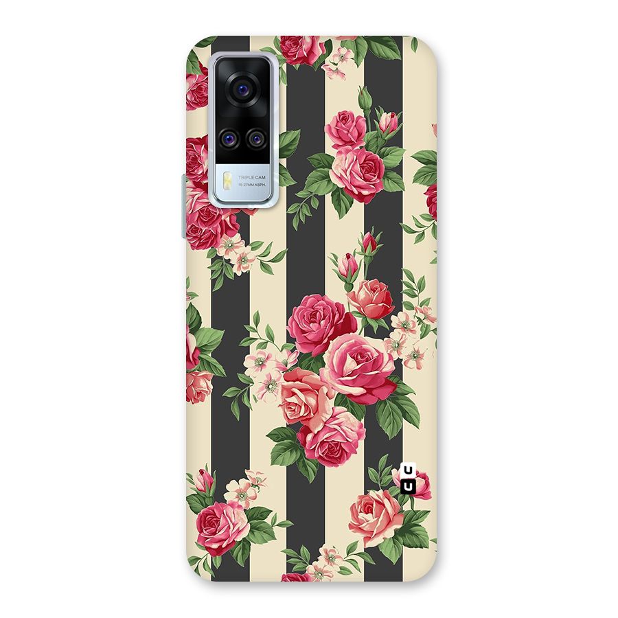 Stripes And Floral Back Case for Vivo Y31