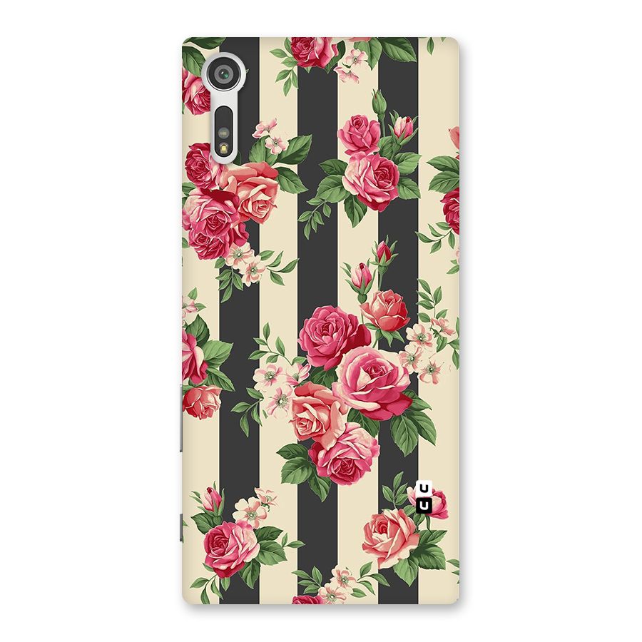 Stripes And Floral Back Case for Xperia XZ