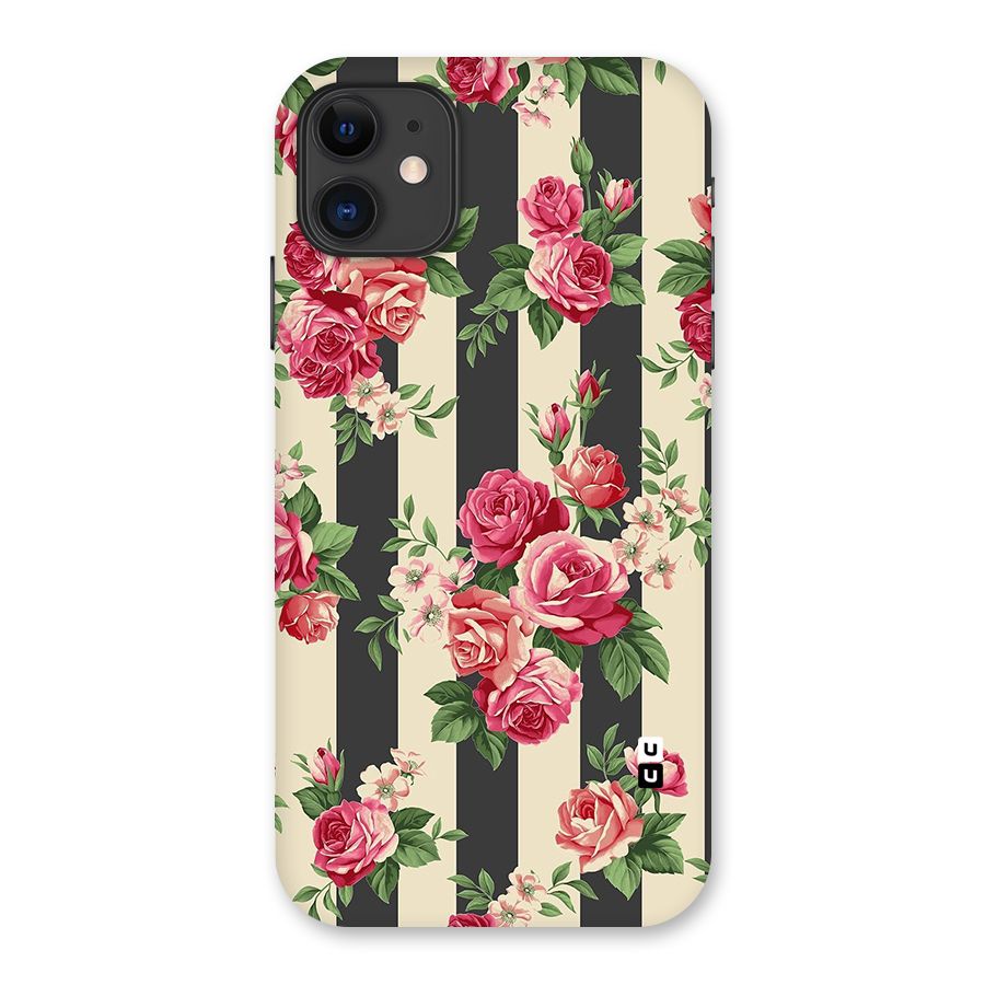 Stripes And Floral Back Case for iPhone 11