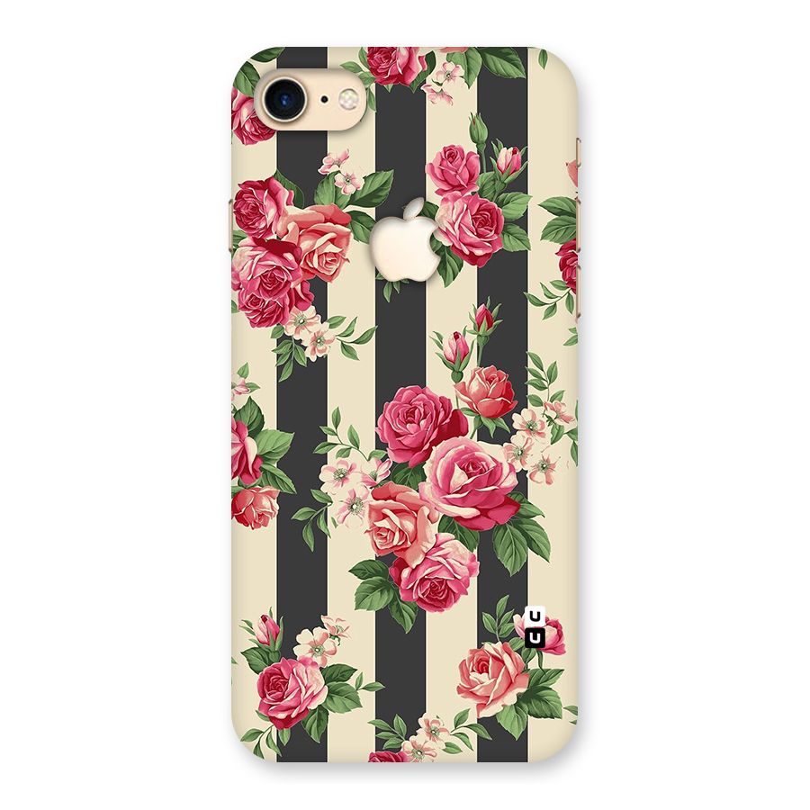 Stripes And Floral Back Case for iPhone 7 Apple Cut