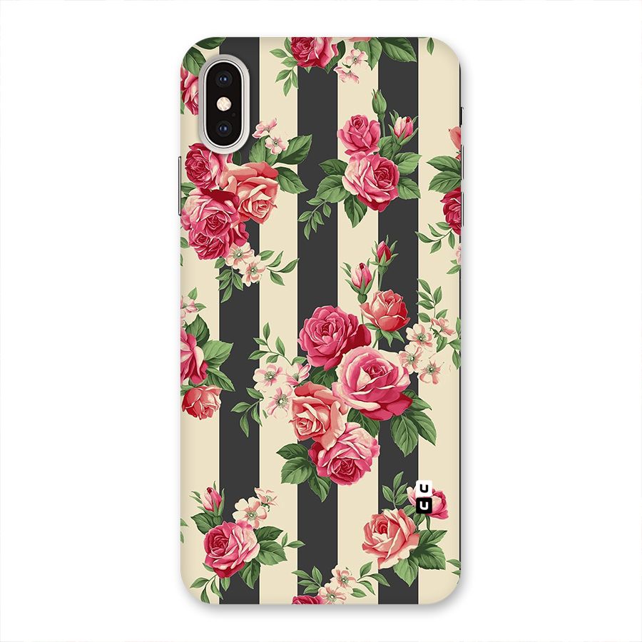 Stripes And Floral Back Case for iPhone XS Max