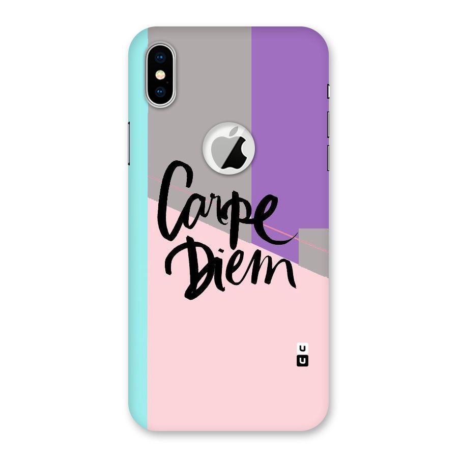 Stripes Black Diem Back Case for iPhone X Logo Cut