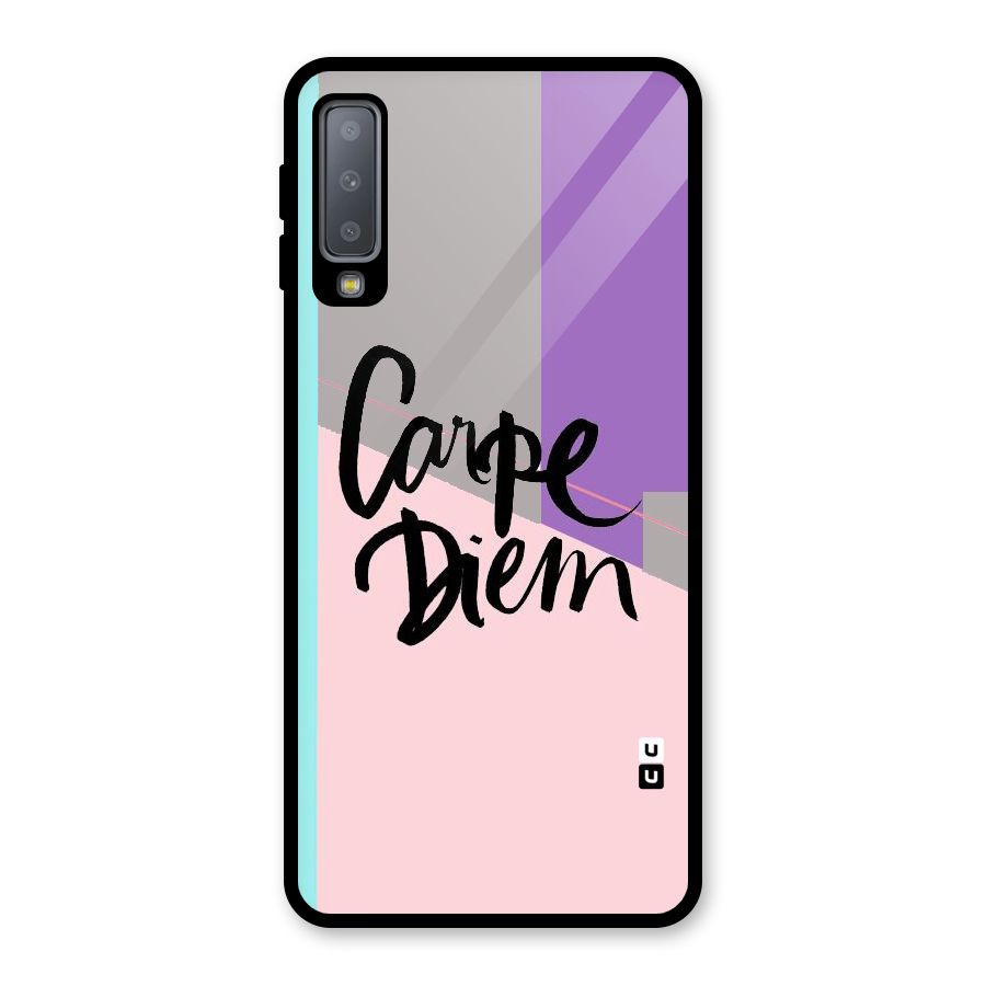 Stripes Black Diem Glass Back Case for Galaxy A7 (2018)