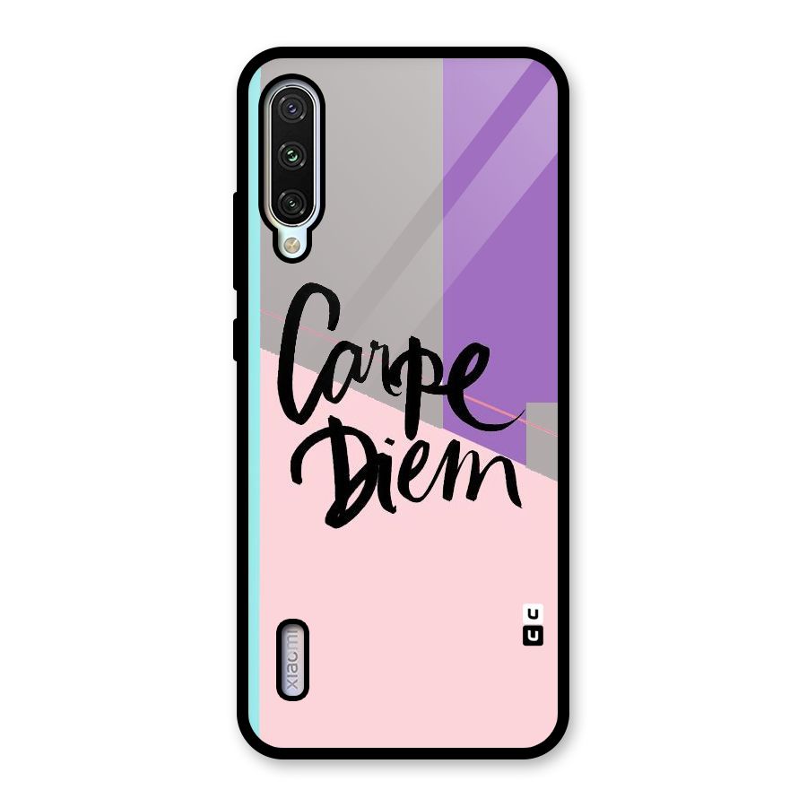 Stripes Black Diem Glass Back Case for Mi A3