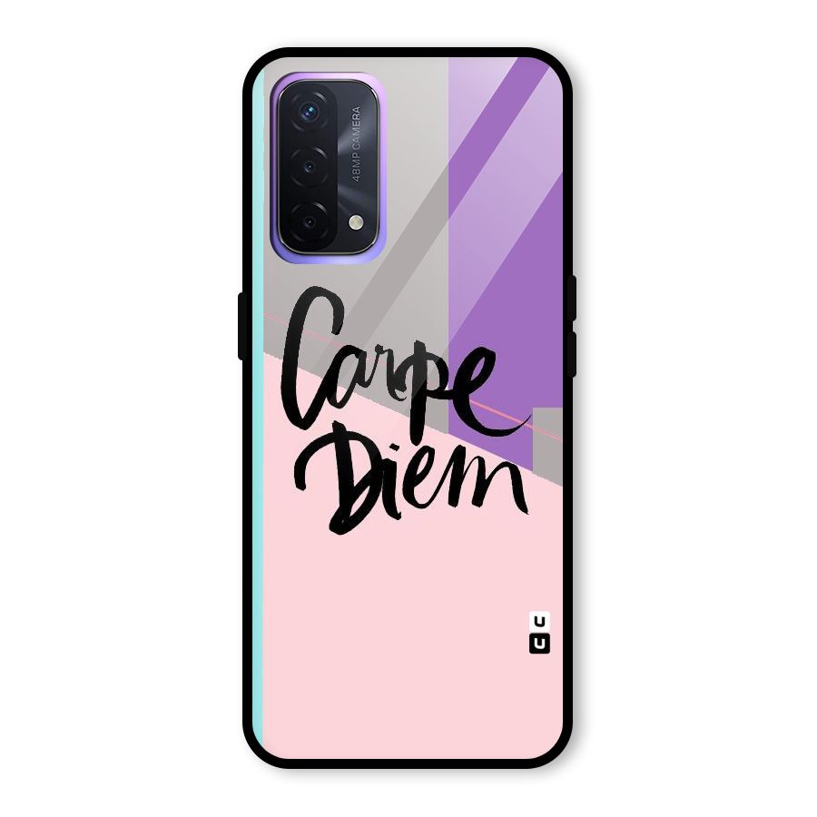 Stripes Black Diem Glass Back Case for Oppo A74 5G