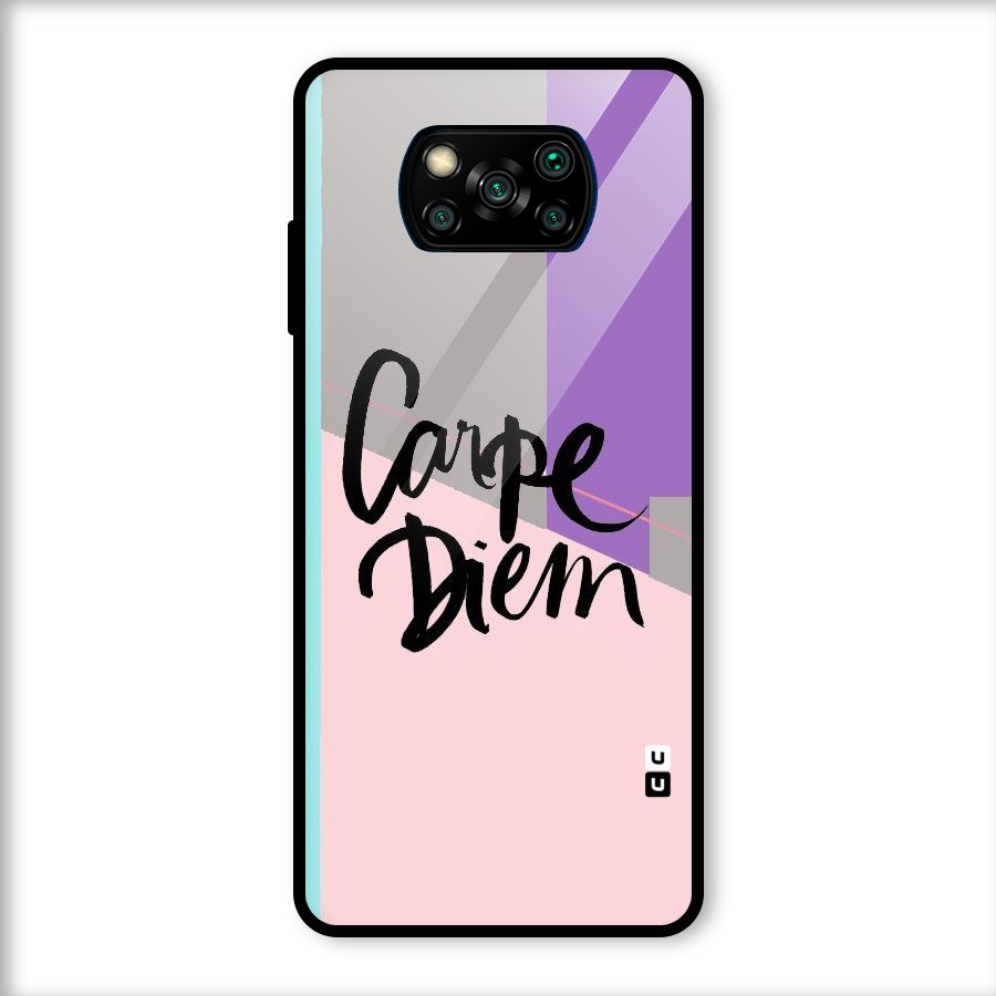 Stripes Black Diem Glass Back Case for Poco X3