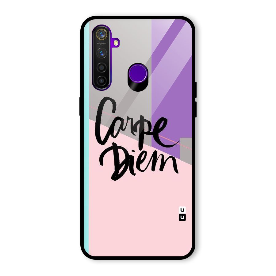 Stripes Black Diem Glass Back Case for Realme 5 Pro