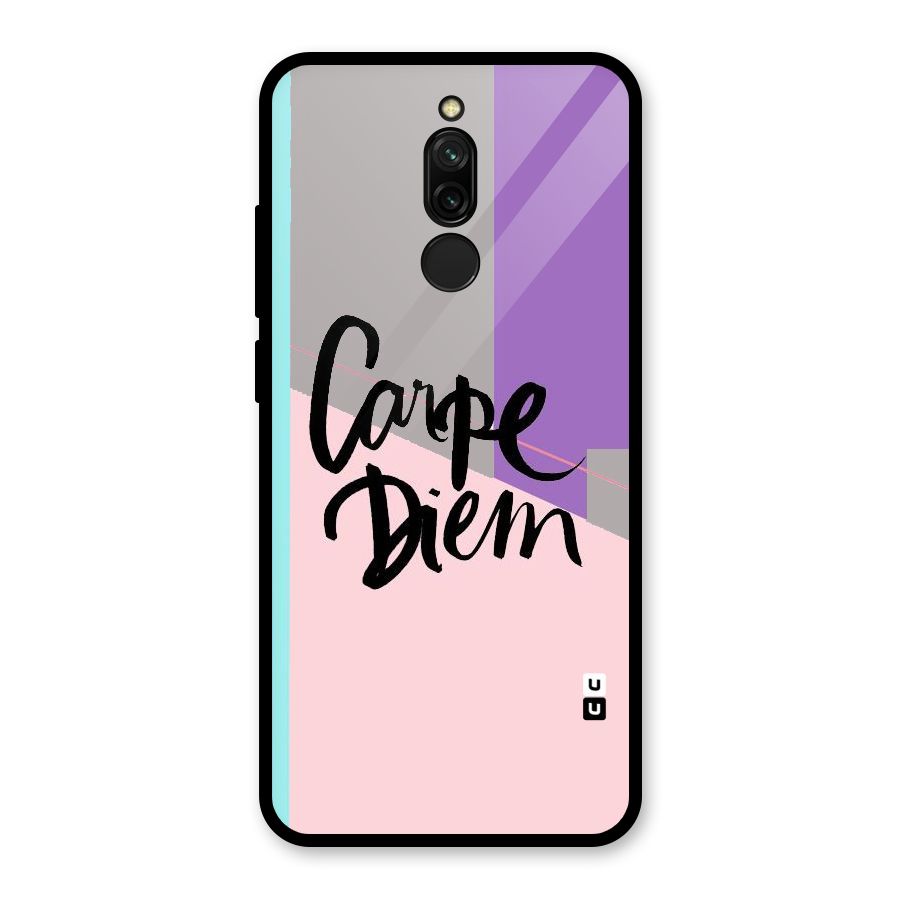 Stripes Black Diem Glass Back Case for Redmi 8