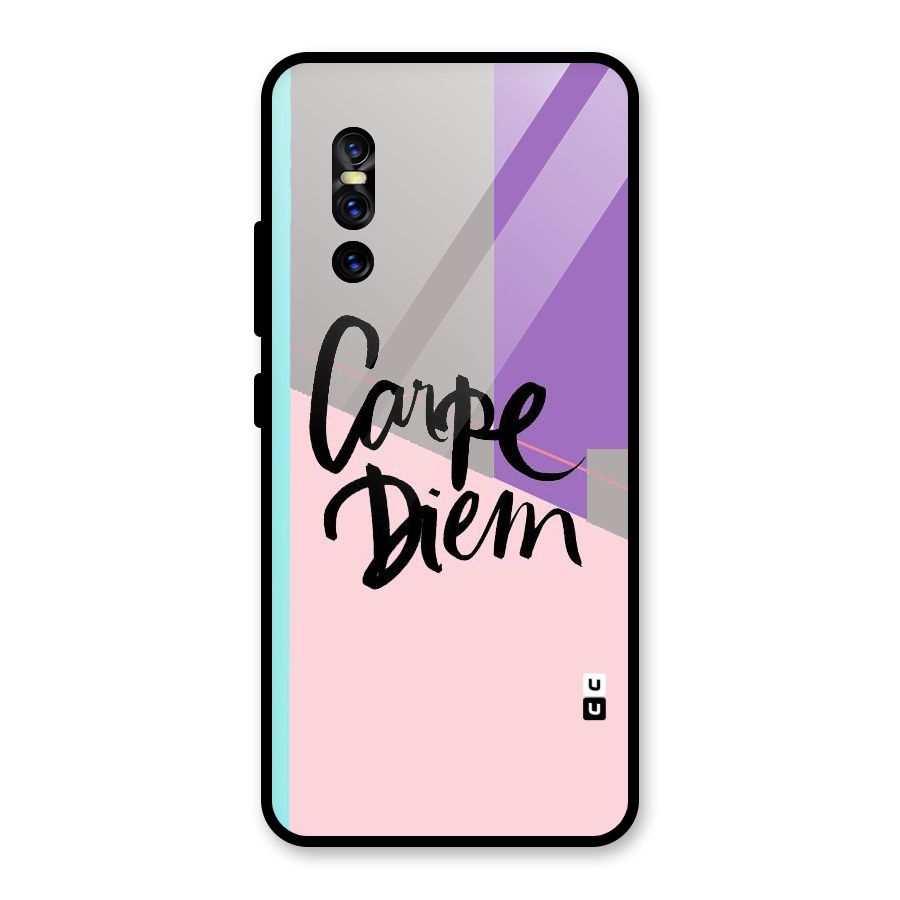 Stripes Black Diem Glass Back Case for Vivo V15 Pro