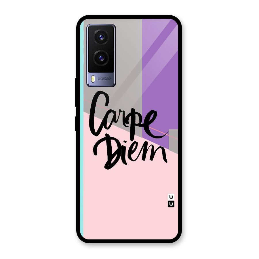 Stripes Black Diem Glass Back Case for Vivo V21e 5G