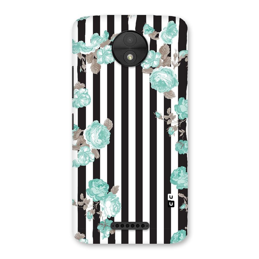 Stripes Bloom Back Case for Moto C