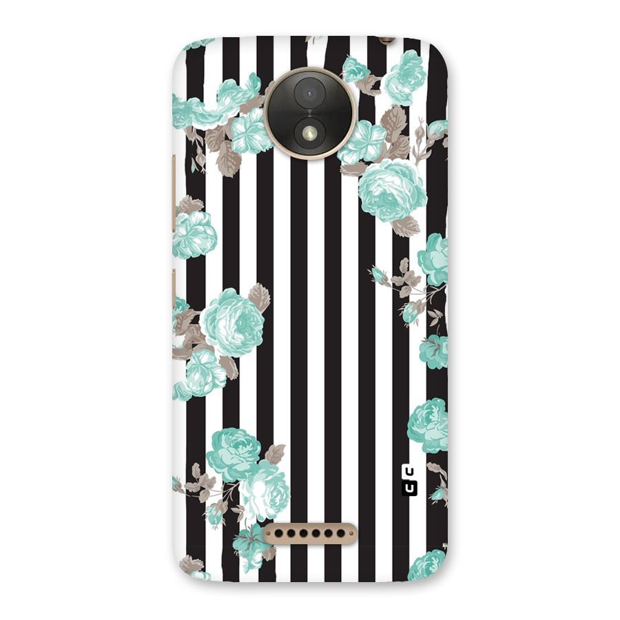 Stripes Bloom Back Case for Moto C Plus