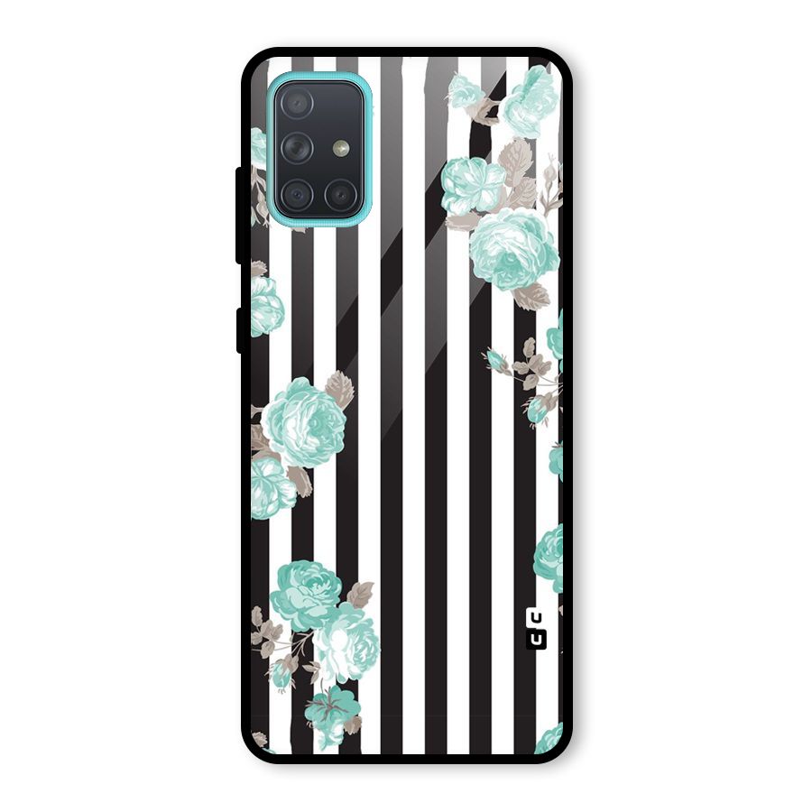 Stripes Bloom Glass Back Case for Galaxy A71