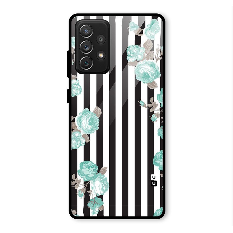 Stripes Bloom Glass Back Case for Galaxy A72