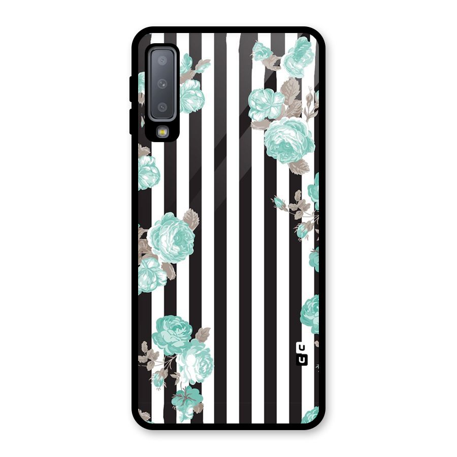 Stripes Bloom Glass Back Case for Galaxy A7 (2018)