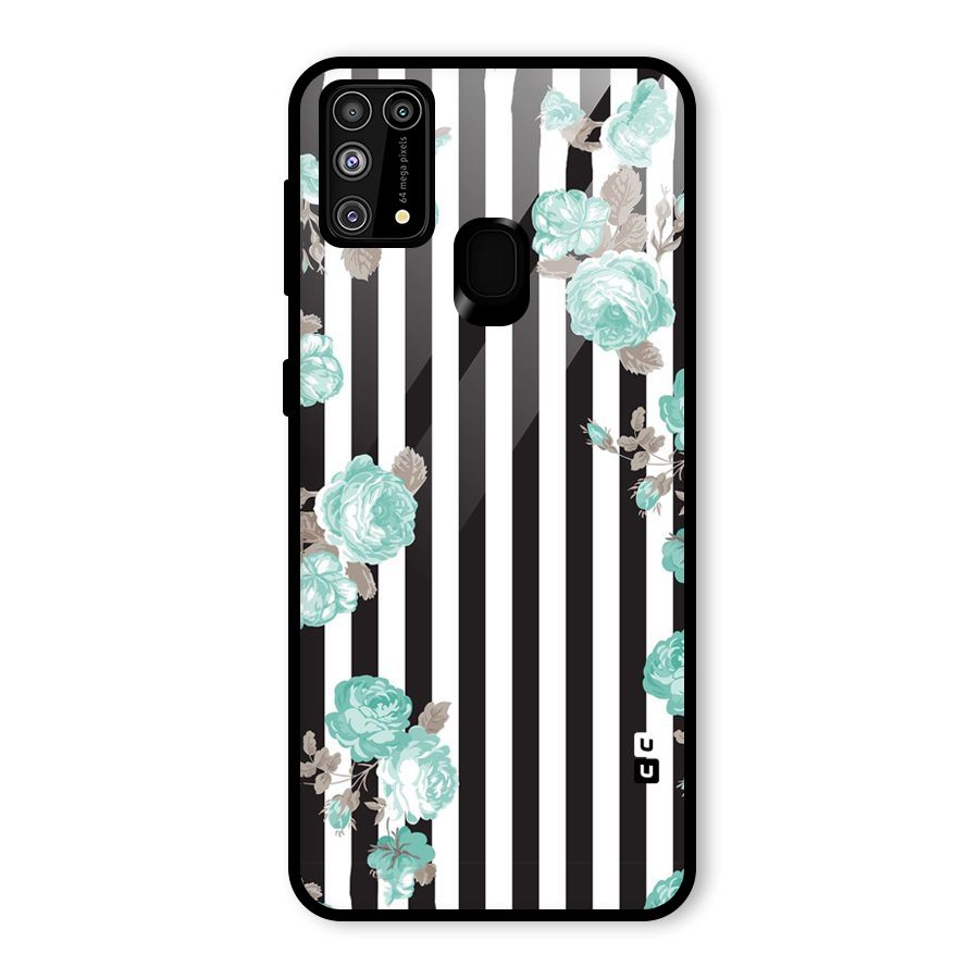 Stripes Bloom Glass Back Case for Galaxy F41