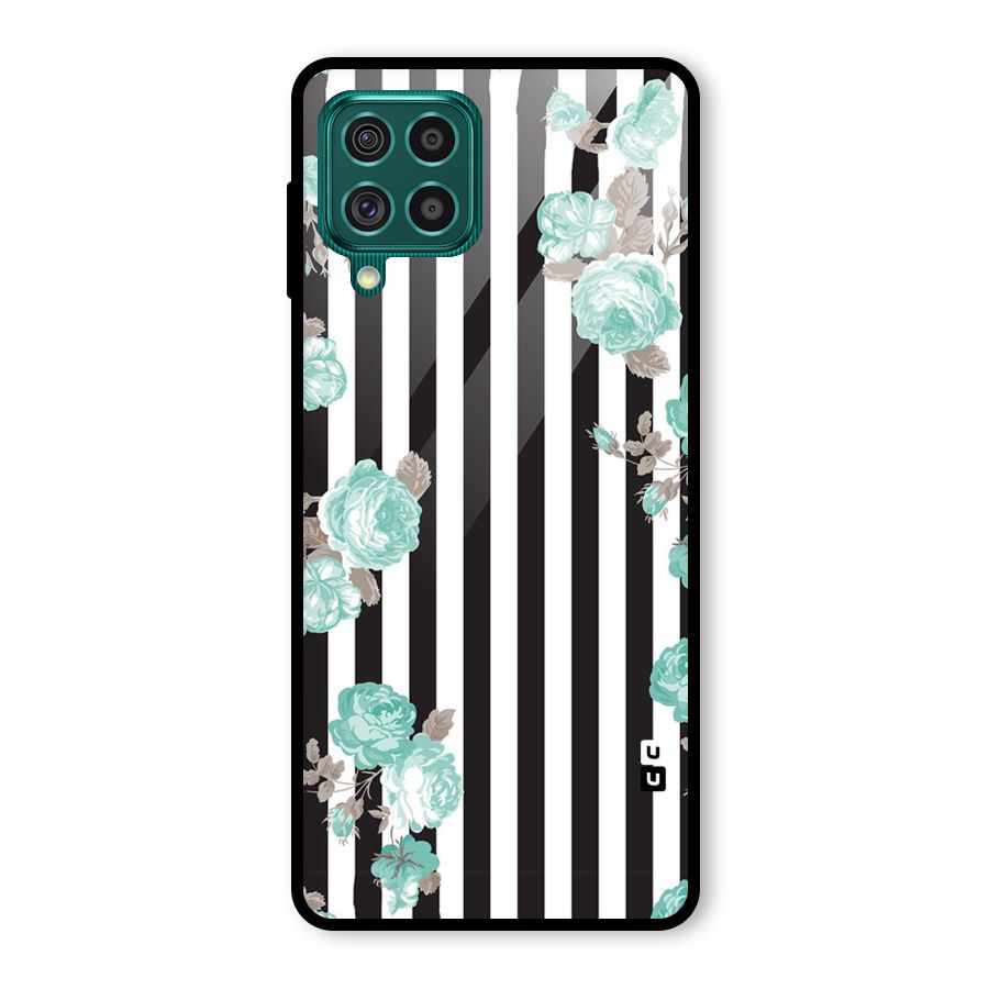 Stripes Bloom Glass Back Case for Galaxy F62