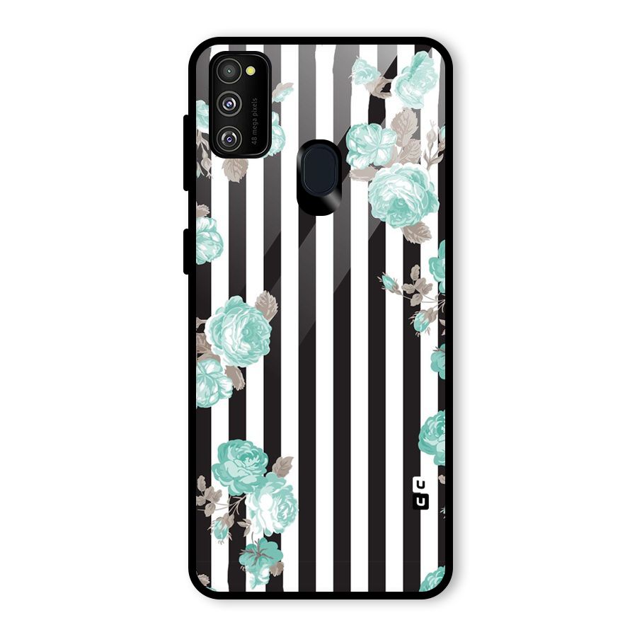 Stripes Bloom Glass Back Case for Galaxy M30s