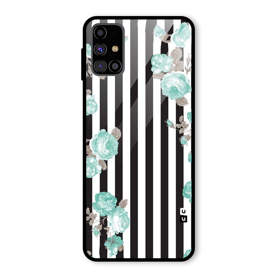 Stripes Bloom Glass Back Case for Galaxy M31s